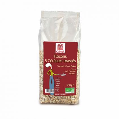 FLOCONS 5 CEREALES TOASTES 500 G CELNAT