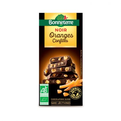 CHOCOLAT NOIR ORANGES 100 G BONNETERRE
